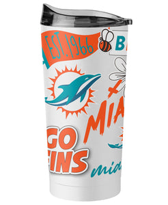 Miami Dolphins 20oz Native Powder Coat Tumbler