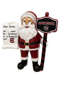South Carolina Gamecocks Santa With Scroll Ornament