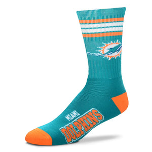 Miami Dolphins 4 Stripe Deuce Sports Socks