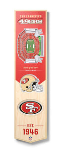 San Francisco 49ers 3D Wood Stadium Banner - Large