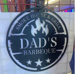 Dad's BBQ Laser Cut Metal Sign