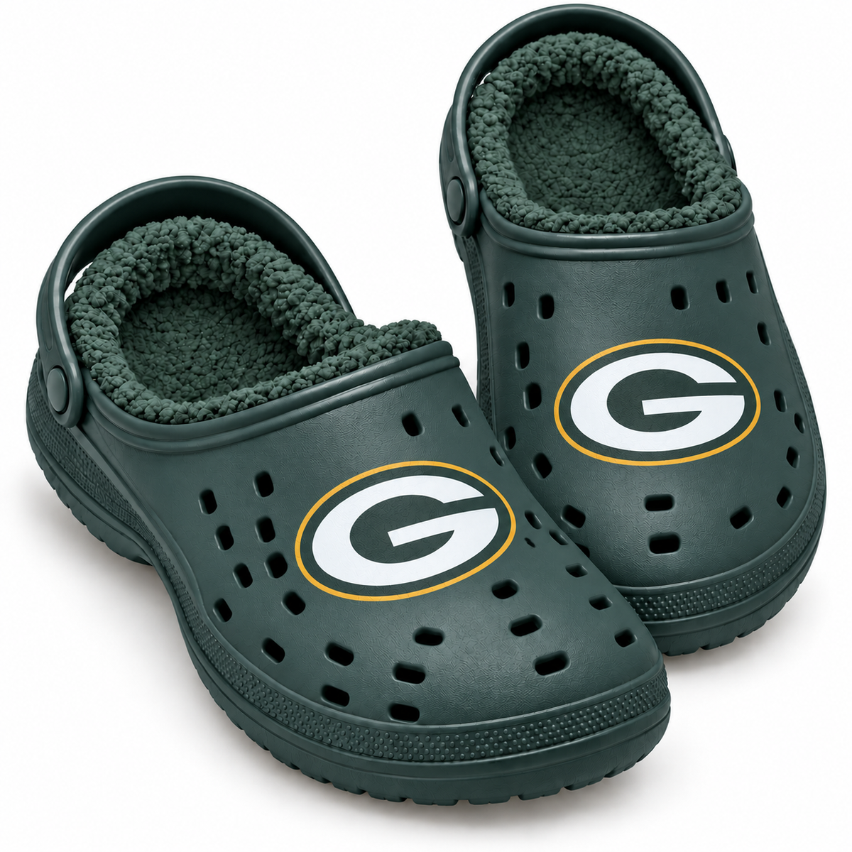 Green Bay Packers Men’s Sherpa Lined Big Logo Clog Slippers