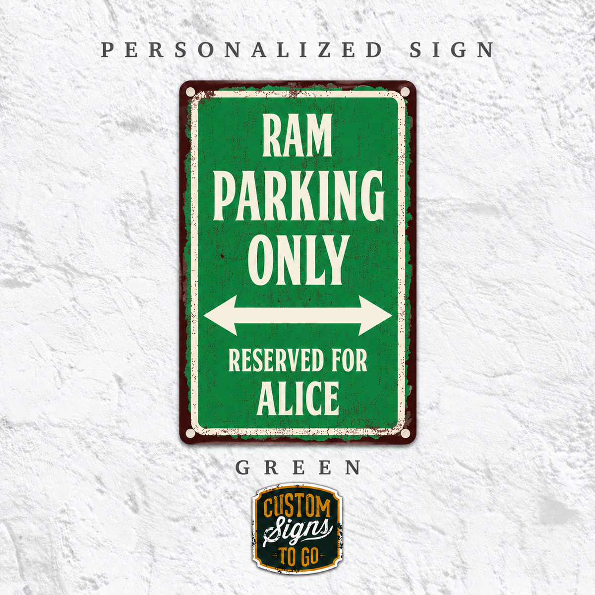 Personalized Reserved Parking Sign – Custom Name Vintage Parking Sign