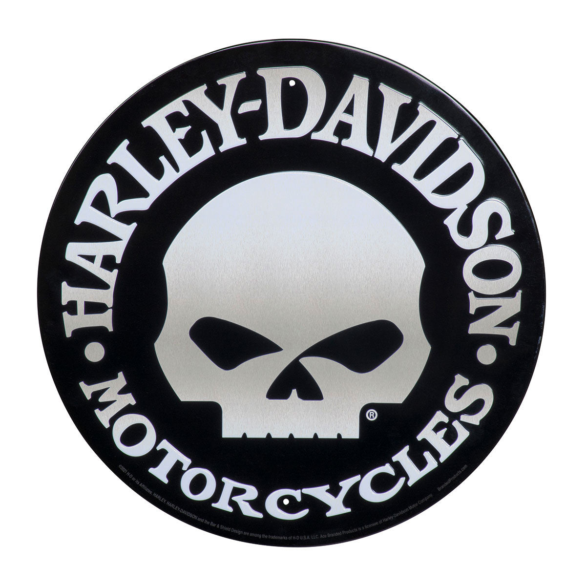 HDL-15529-TIN SIGN : SKULL TIN SIGN