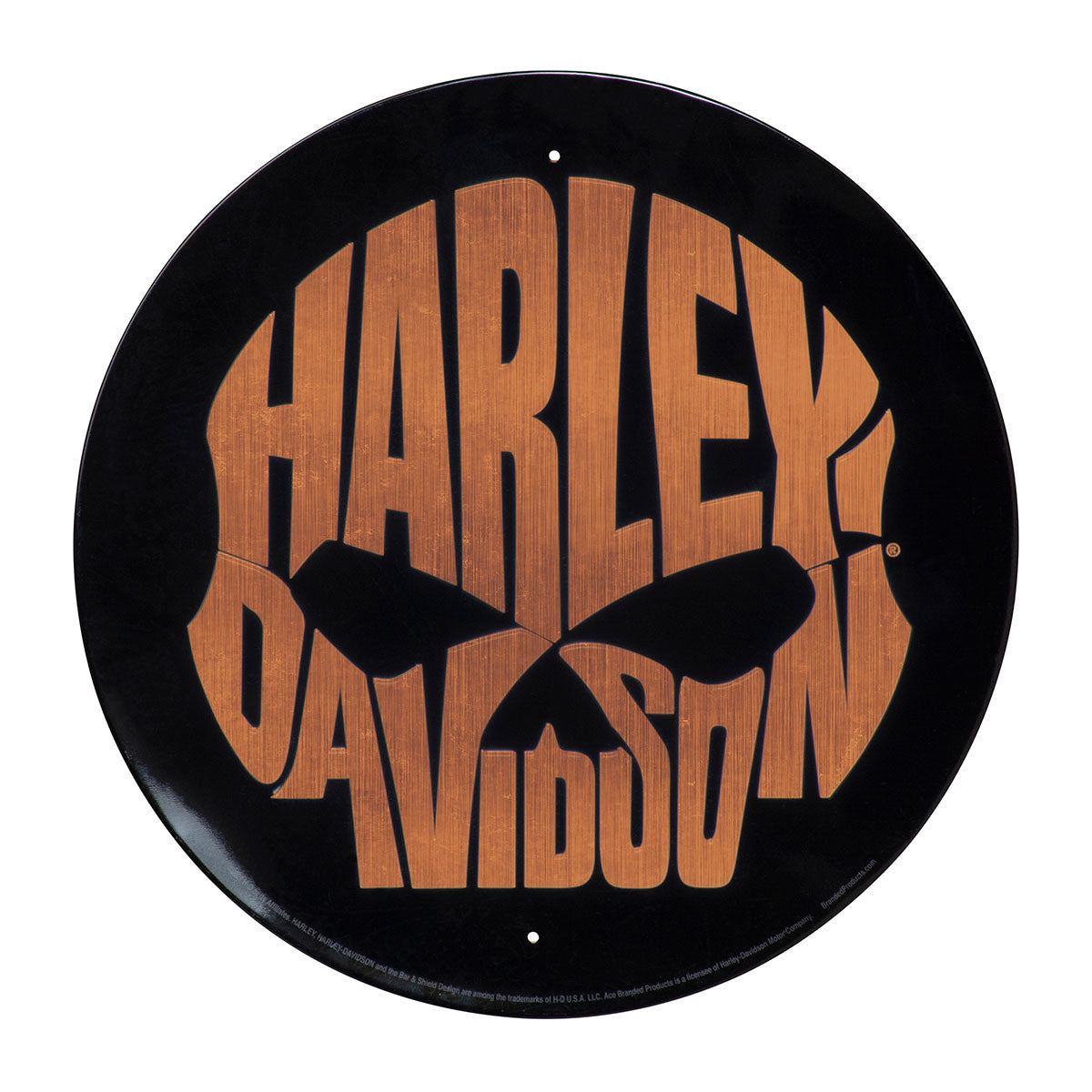 HDL-15531-HDL TIN SIGN : COPPER SKULL TIN SIGN