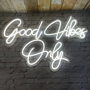 Good Vibes Only White Acrylic LED Neon Flex Sign