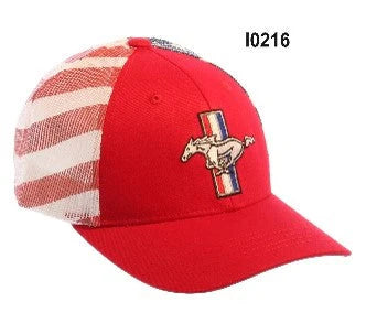 Ford mustang with American Flag Mesh Automotive Hats