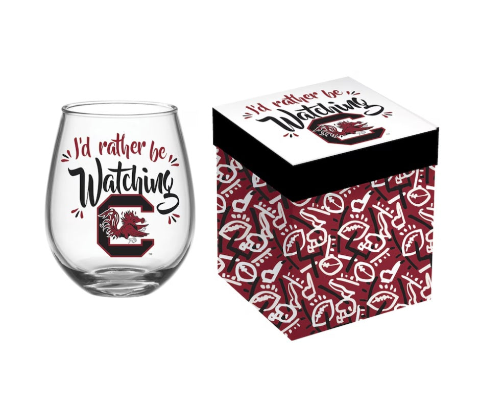 South Carolina Gamecocks 17oz Boxed Stemless Wine Glass