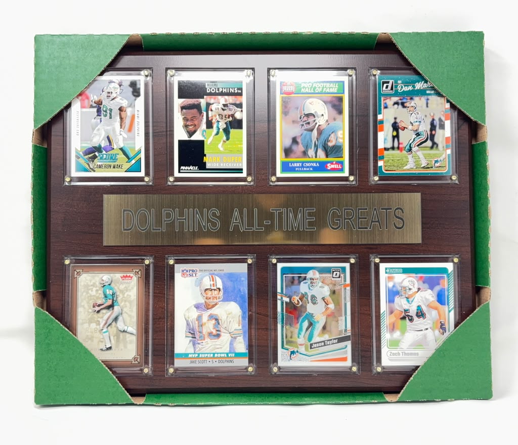 Miami Dolphins All Time Great Card Plaque