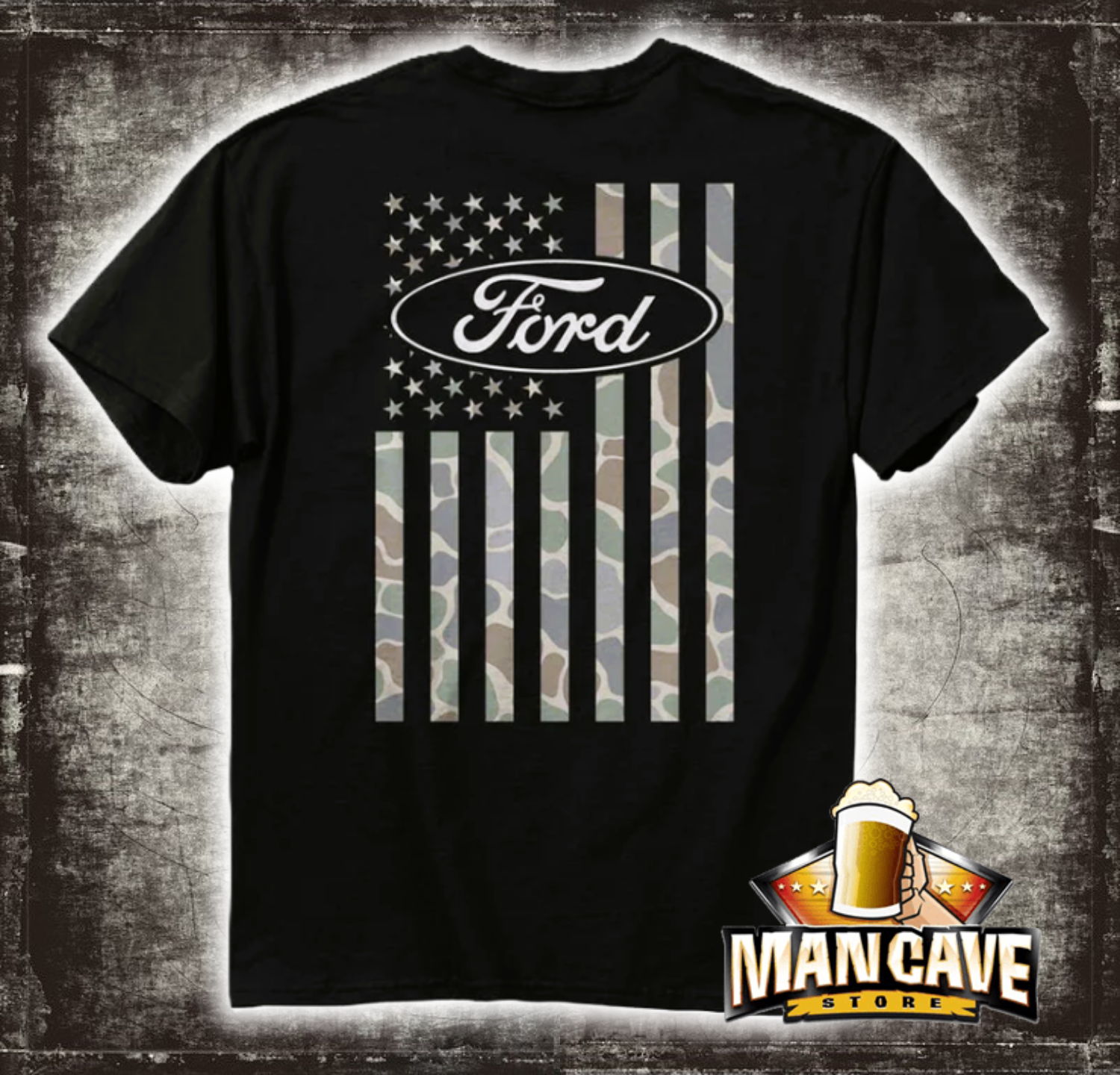 Ford Logo USA Camo Flag T‑Shirt