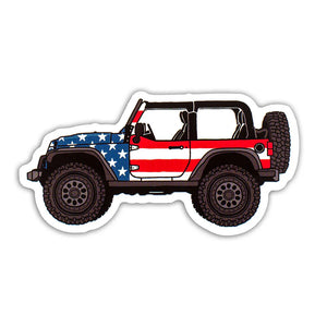 USA Flag Jeep Sticker