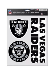 Las Vegas Raiders Decal Multi Used 3pcs Fan Pack