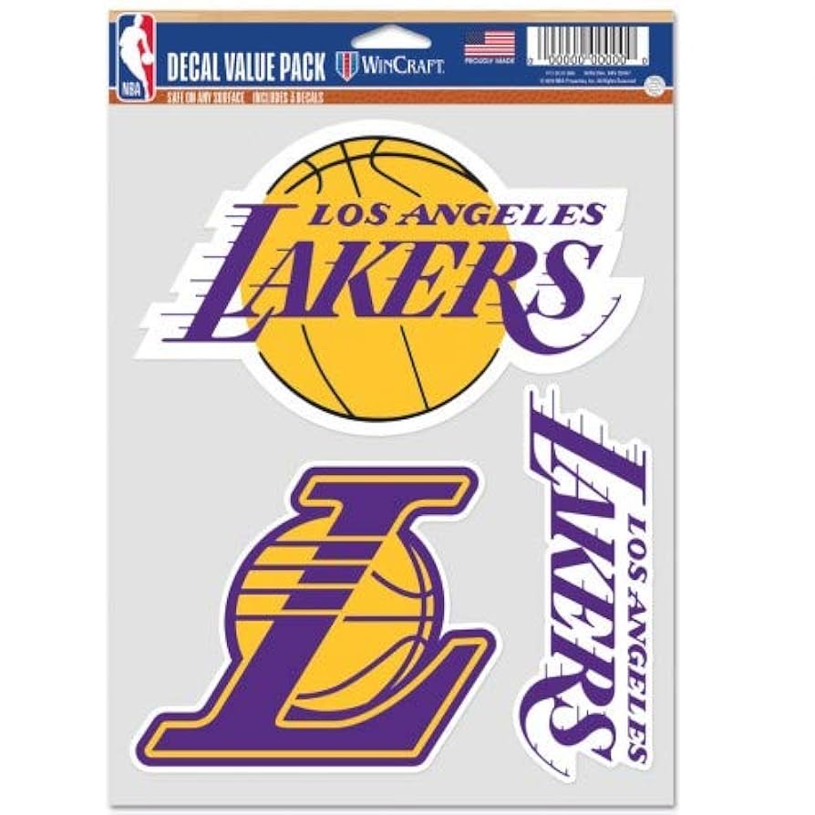 Los Angeles Lakers Decal Multi Used 3pcs Fan Pack