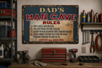 Personalized Man Cave Rules Vintage Wall Sign – Custom Name Man Cave Decor
