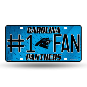 Carolina Panthers #1 Fan Metal Car Tag