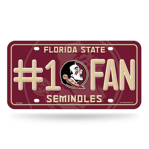 Florida State Seminoles #1 Fan Metal Car Tag
