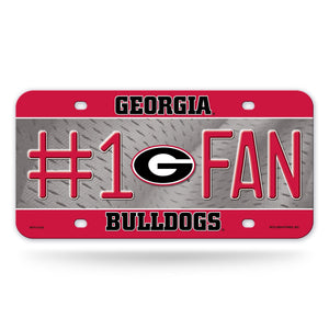 Georgia Bulldogs #1 Fan Metal Car Tag