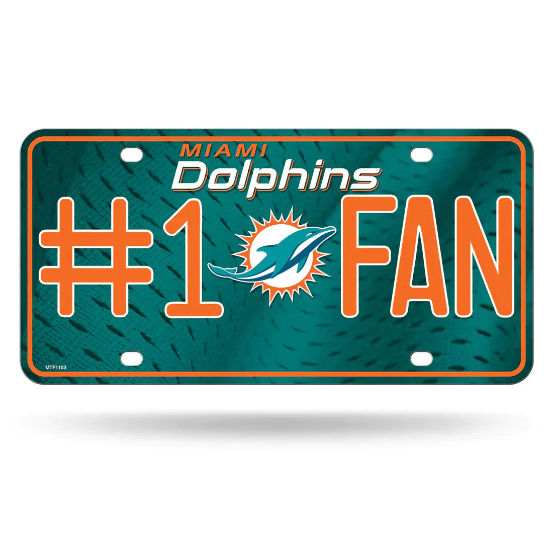 Miami Dolphins #1 Fan Metal Car Tag