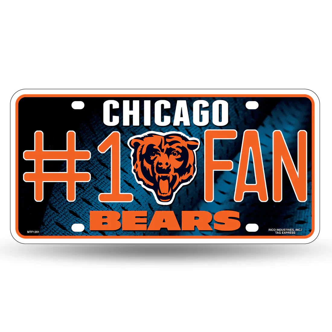 Chicago Bears #1 Fan Metal Car Tag