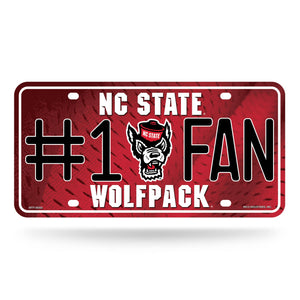 NC State Wolfpack #1 Fan Metal Car Tag