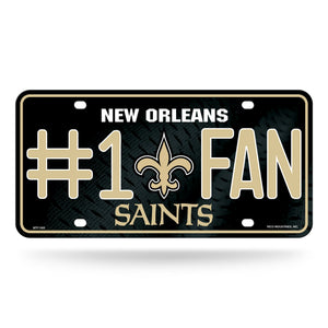 New Orleans Saints #1 Fan Metal Car Tag