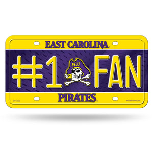 East Carolina Pirates #1 Fan Metal Car Tag