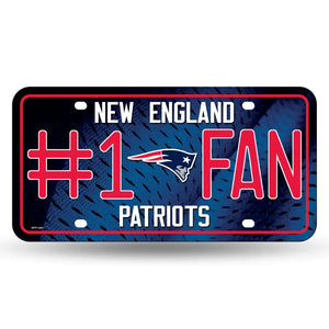 New England Patriots #1 Fan Metal Car Tag
