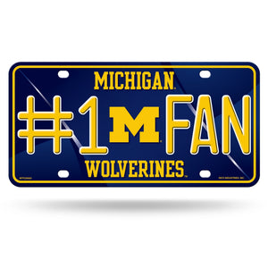 Michigan Wolverines #1 Fan Metal Car Tag