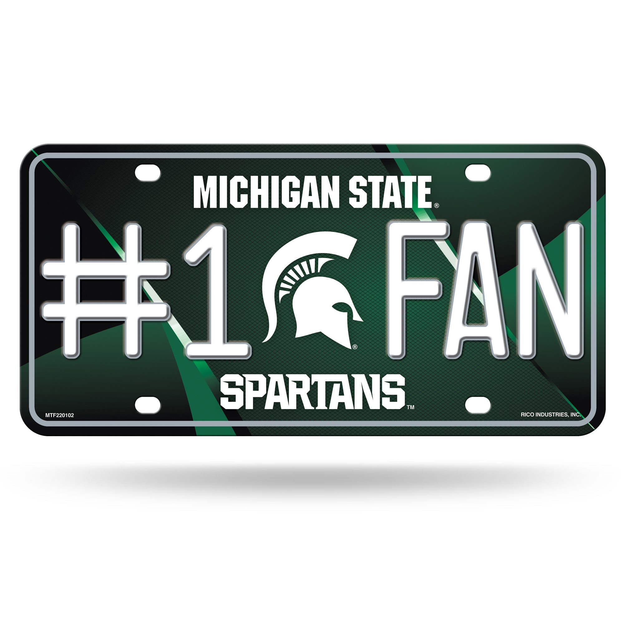 Michigan State Spartans #1 Fan Metal Car Tag