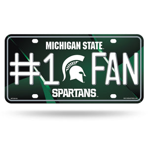 Michigan State Spartans #1 Fan Metal Car Tag