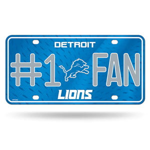 Detroit Lions #1 Fan Metal Car Tag