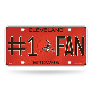 Cleveland Browns #1 Fan Metal Car Tag
