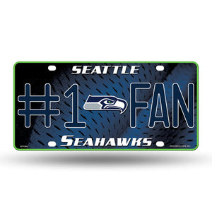 Seattle Seahawks #1 Fan Metal Car Tag