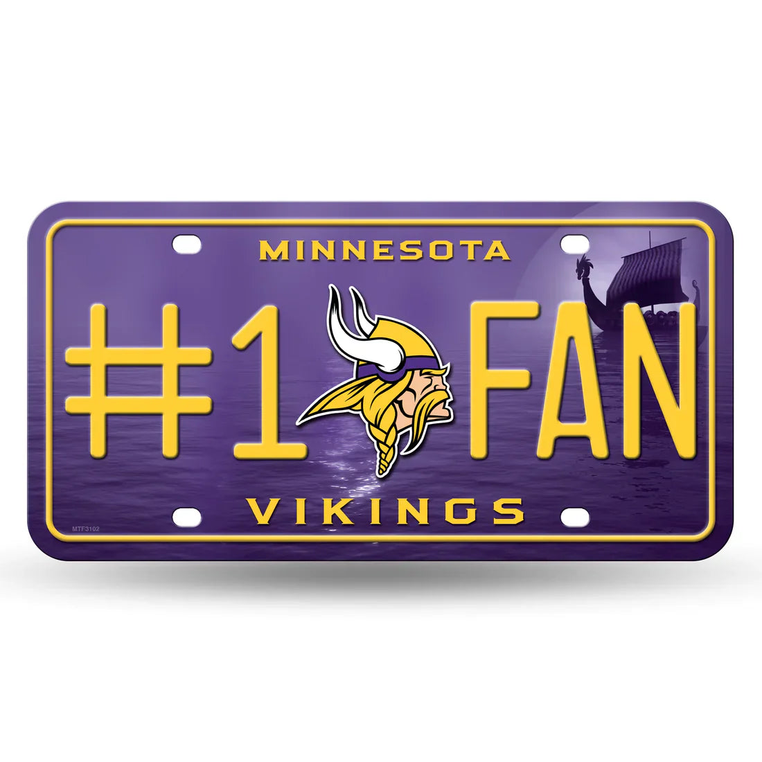 Minnesota Vikings #1 Fan Metal Car Tag