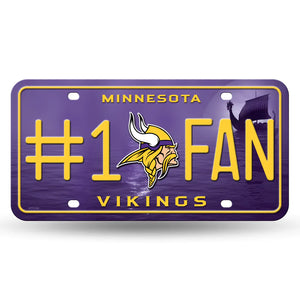 Minnesota Vikings #1 Fan Metal Car Tag