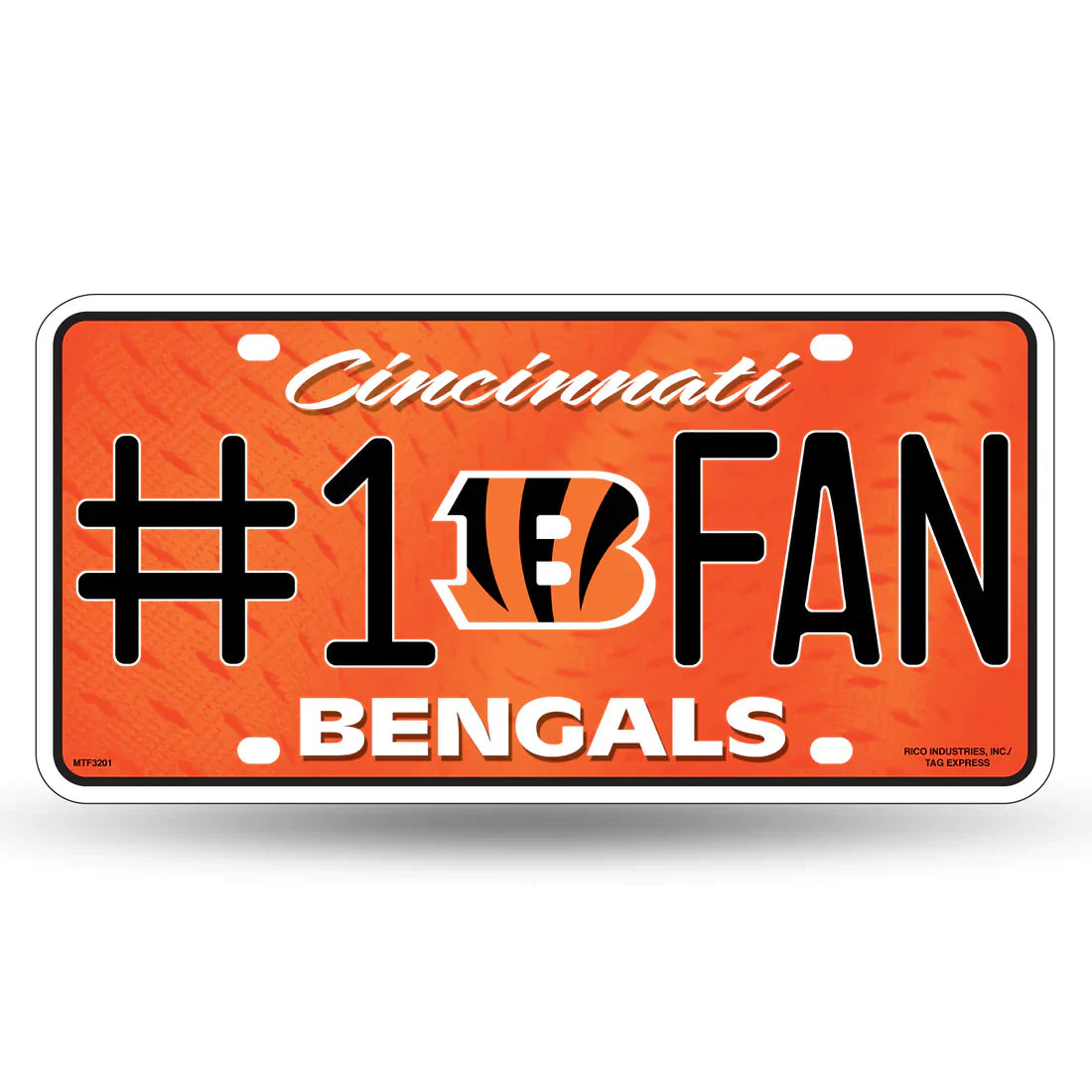 Cincinnati Bengals #1 Fan Metal Car Tag