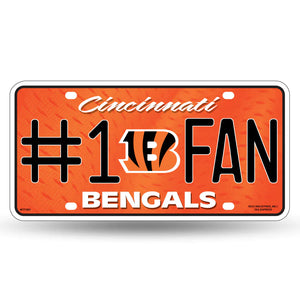 Cincinnati Bengals #1 Fan Metal Car Tag