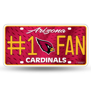 Arizona Cardinals #1 Fan Metal Car Tag