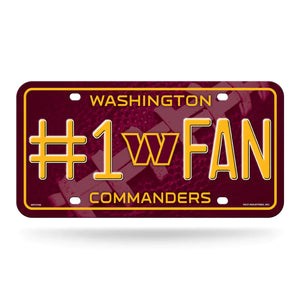 Washington Commanders #1 Fan Metal Car Tag