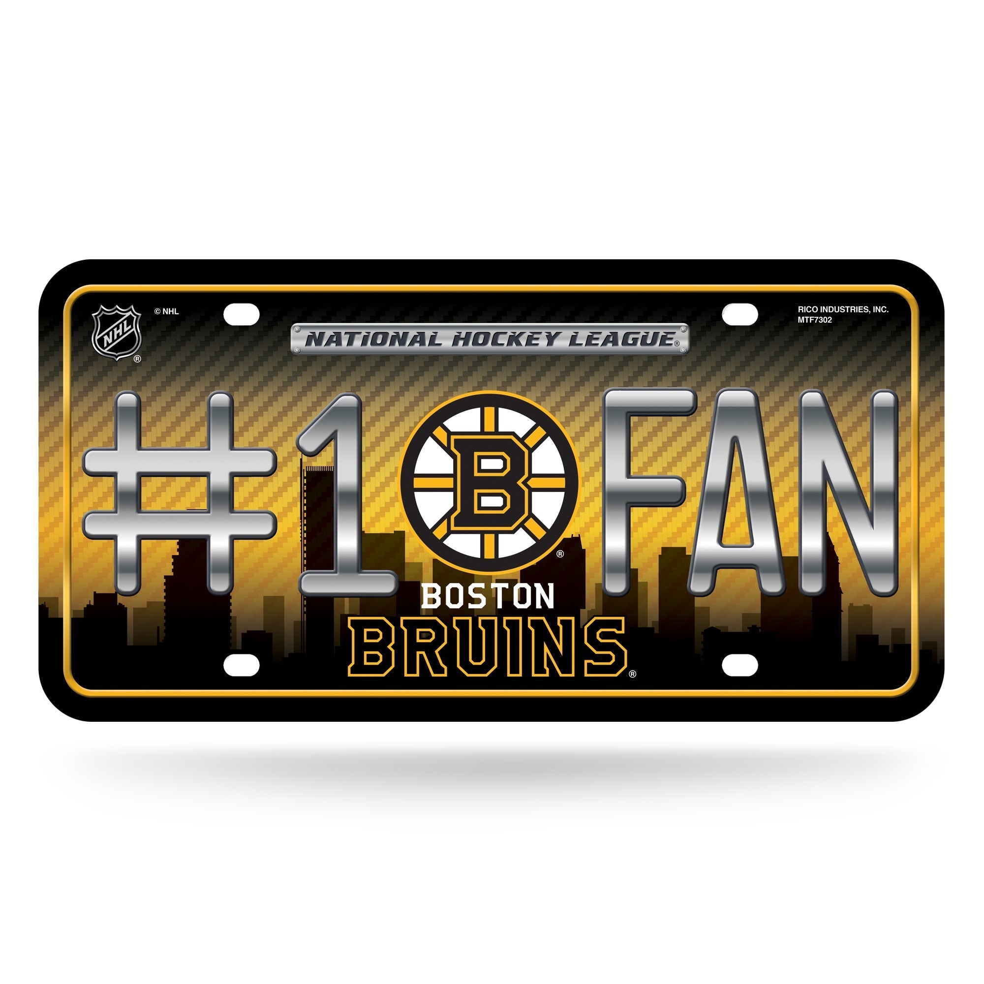Boston Bruins #1 Fan Metal Car Tag