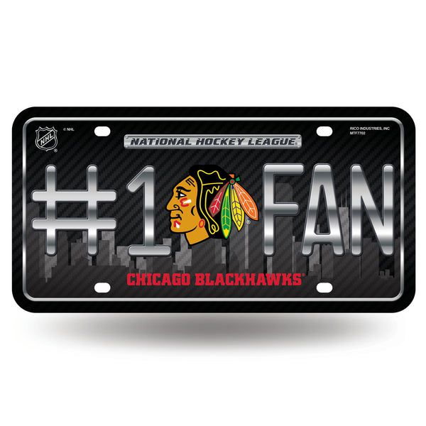Chicago Blackhawks #1 Fan Metal Car Tag