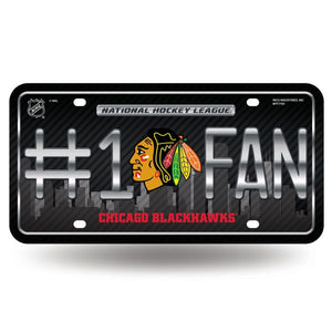 Chicago Blackhawks #1 Fan Metal Car Tag