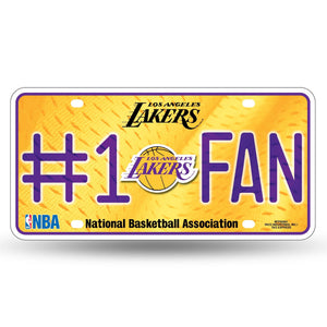 Los Angeles Lakers #1 Fan Metal Car Tag
