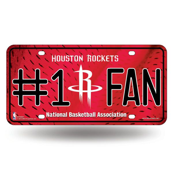 Houston Rockets #1 Fan Metal Car Tag