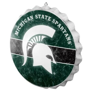 Michigan State Spartans Distressed Bottle Cap Signs