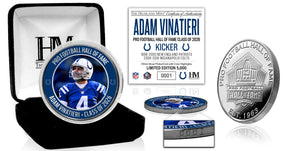 Indianapolis Colts Adam Vinatieri Colts 2026 NFL Hall of Fame Induction Silver Plated Coin