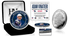 New England Patriots Adam Vinatieri Patriots 2026 NFL Hall of Fame Induction Silver Plated Coin