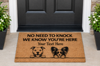 Personalized No Need to Knock Coir Mat – Custom 2 Dogs Doormat
