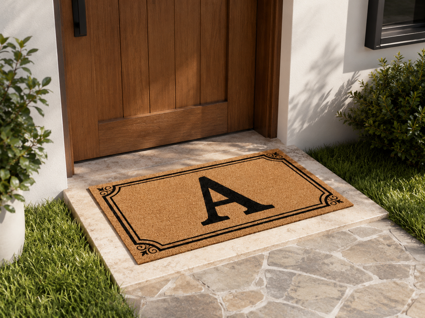 Personalized Initial Coir Mats – Custom Monogram Welcome Design