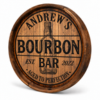 Personalized Bourbon Bar Barrel Sign
